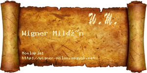 Wigner Milán névjegykártya
