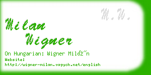 milan wigner business card